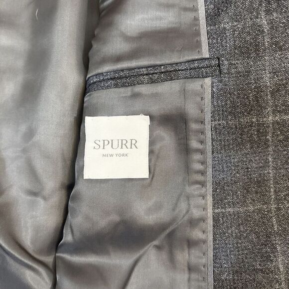 Spurr Windowpane Sport Coat Blazer Wool Size 40S - Picture 5 of 8